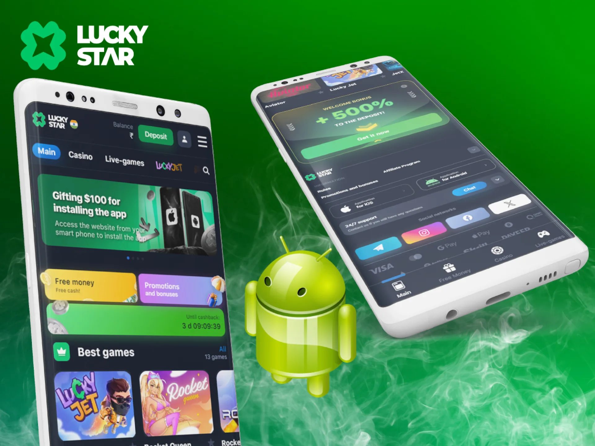 The Lucky Star app on Android device.