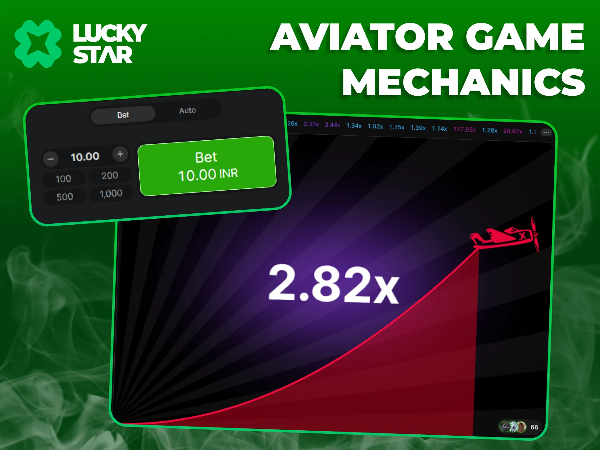 Start playing Lucky Star Aviator using simple game mechanics.